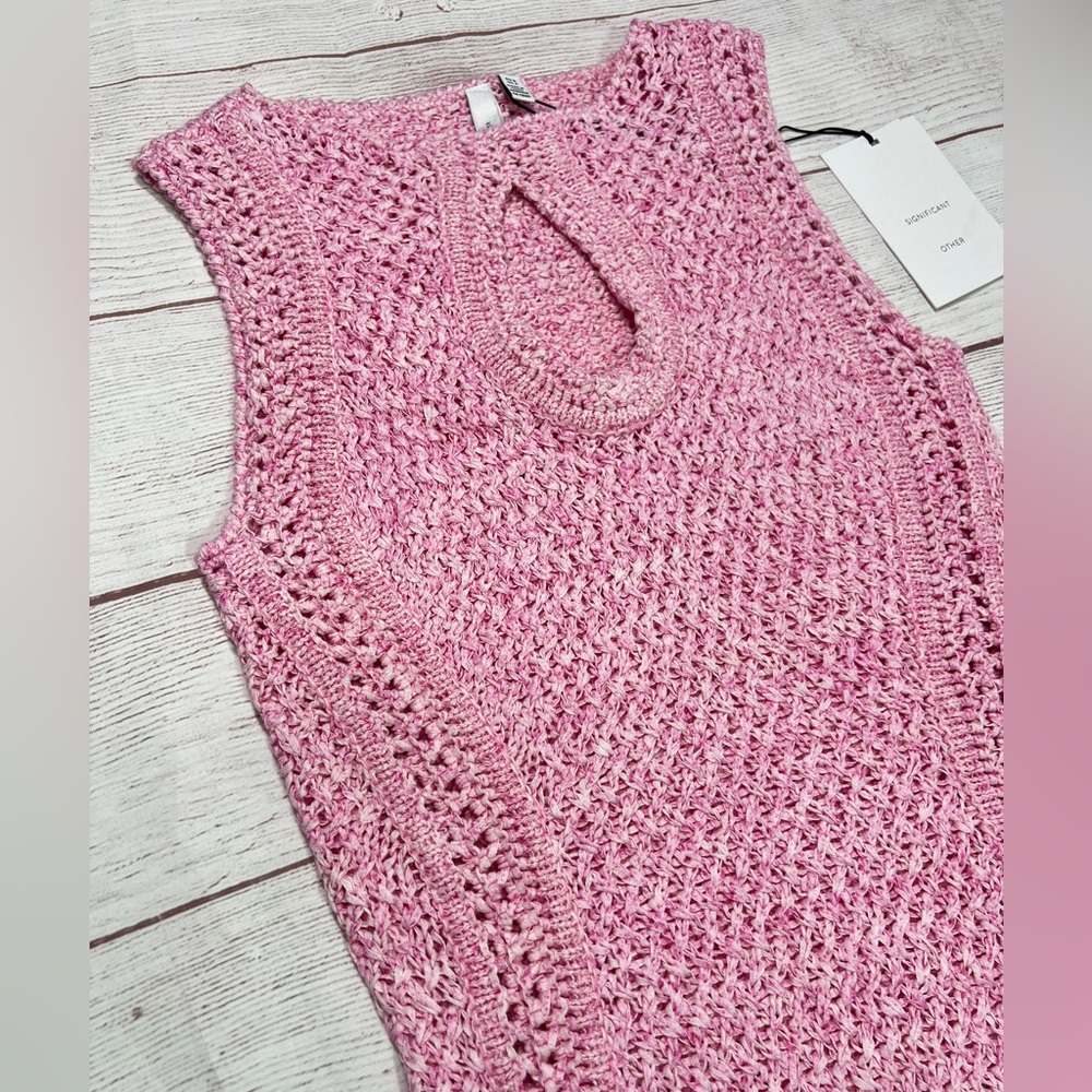 Significant Other NWT Una Mini Dress - Women's AU8 / US4 pink sheer stretch knit - Picture 6 of 13